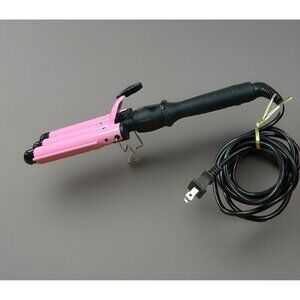 Mannice 3 Barrel Ceramic Curling Iron Hair Waver Crimper Wand Pink 1” Barrels
